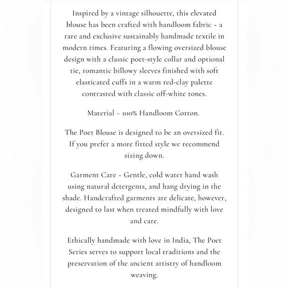 Daughters of India Poet Blouse NWT - Picture 14 of 14